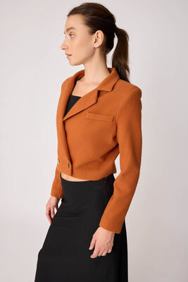 Gold Düğmeli Astarlı Triko Ceket - Thumbnail (27)