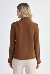 Gold Düğmeli Triko Ceket - 5