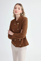 Gold Düğmeli Triko Ceket - 3