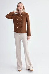 Gold Düğmeli Triko Ceket - 2