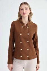 Gold Düğmeli Triko Ceket - 6