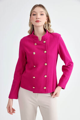 Gold Düğmeli Triko Ceket - Thumbnail (6)