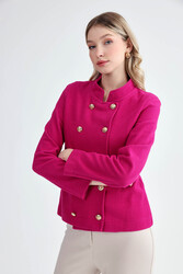 Gold Düğmeli Triko Ceket - 9