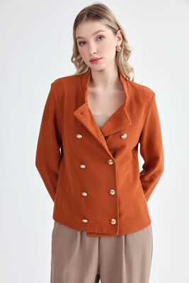 Gold Düğmeli Triko Ceket - Thumbnail (12)