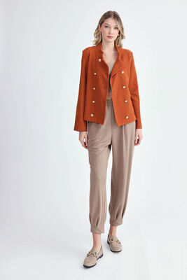 Gold Düğmeli Triko Ceket - Thumbnail (11)