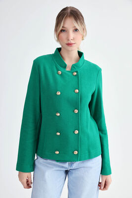 Gold Düğmeli Triko Ceket - Thumbnail (20)