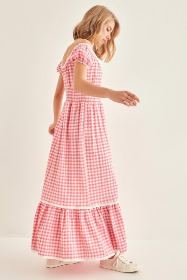 Güpür Şerit Detaylı Uzun Country Elbise - 29