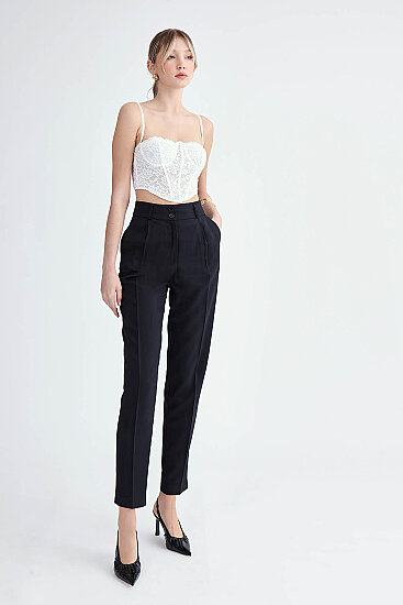 Havuç Kesim Tek Pilili Pantolon - 2