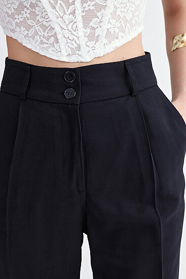 Havuç Kesim Tek Pilili Pantolon - 4