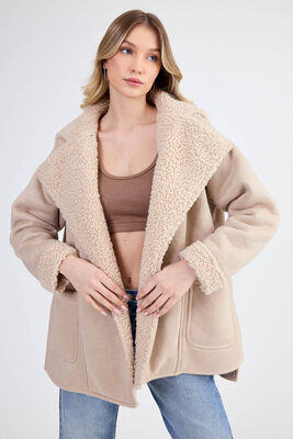 VİTRİN - İçi Kürklü Büyük Yakalı Cepli Ceket