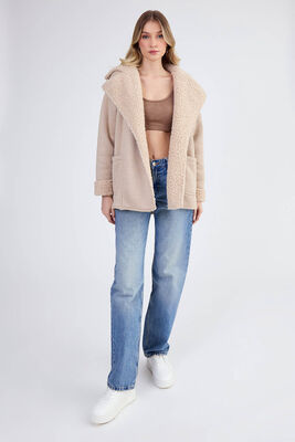 VİTRİN - İçi Kürklü Büyük Yakalı Cepli Ceket (1)