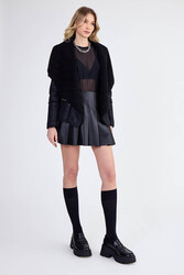 İçi Kürklü Şal Yaka Nubuk Ceket - 2