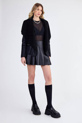 VİTRİN - İçi Kürklü Şal Yaka Nubuk Ceket (1)