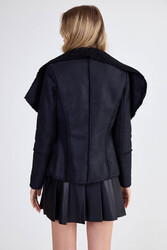 İçi Kürklü Şal Yaka Nubuk Ceket - 6