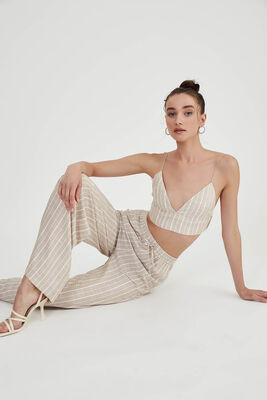 İp Askılı Çizgili Büstiyer - Thumbnail (2)