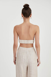 İp Askılı Çizgili Büstiyer - 5