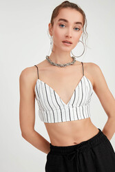 İp Askılı Çizgili Büstiyer - 11