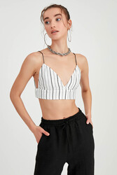 İp Askılı Çizgili Büstiyer - 8