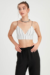 İp Askılı Çizgili Büstiyer - 13