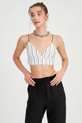 İp Askılı Çizgili Büstiyer - Thumbnail (12)