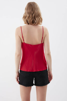 İp Askılı Degaje Yaka Saten Bluz - 20