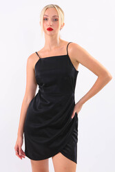 İp Askılı Parlak Saten Elbise - 2