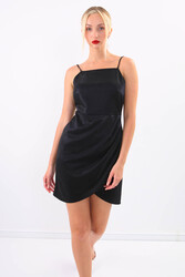 İp Askılı Parlak Saten Elbise - 4