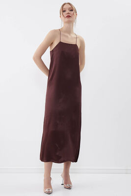 İp Askılı Uzun Elbise - 2