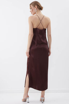İp Askılı Uzun Elbise - 5