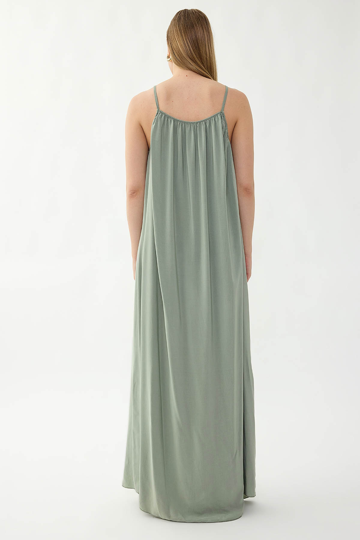 İp Askılı Uzun Elbise - Thumbnail