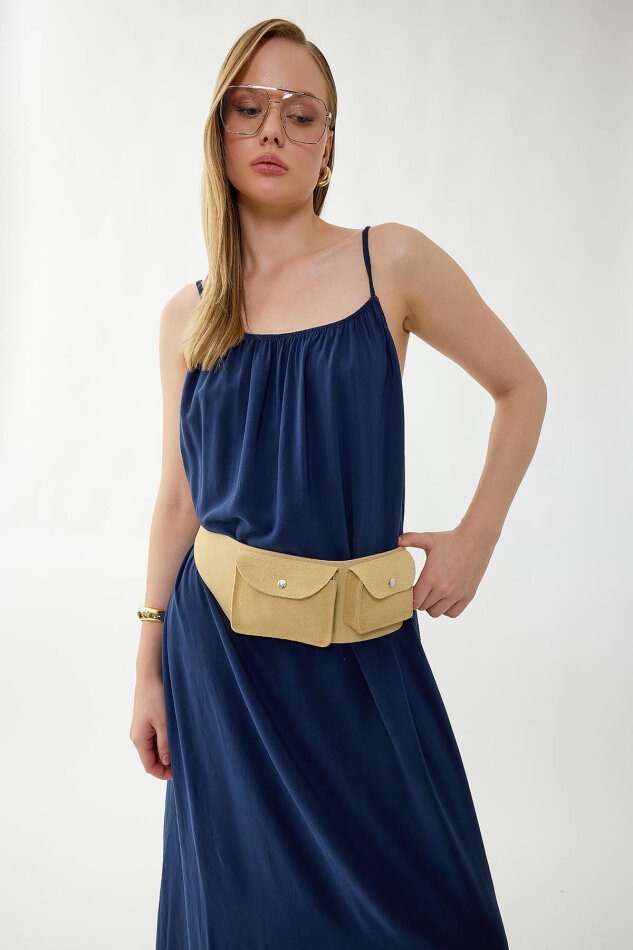 İp Askılı Uzun Elbise - 23