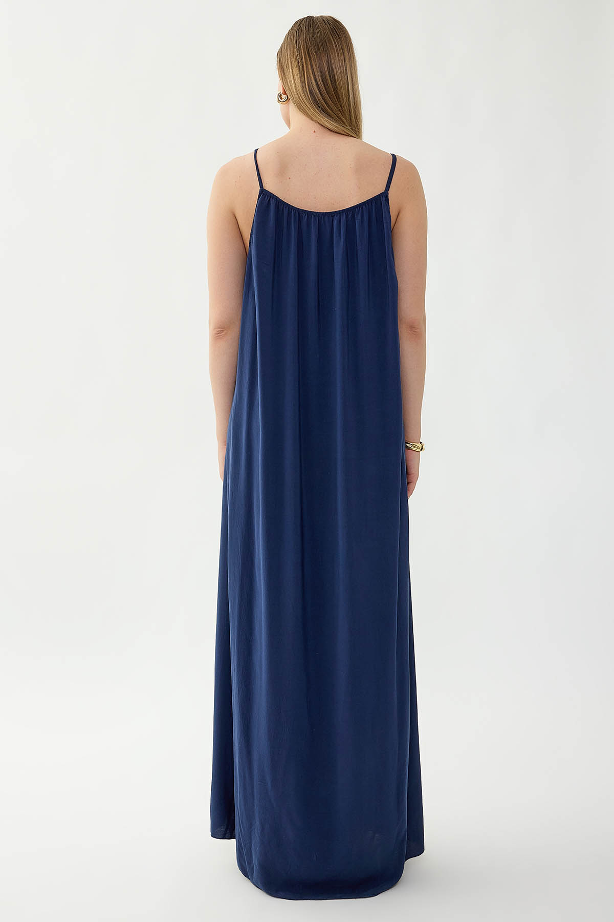 İp Askılı Uzun Elbise - Thumbnail