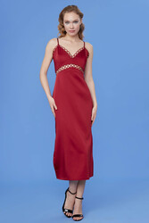 İp Askılı Uzun Elbise - 1