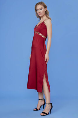 İp Askılı Uzun Elbise (1)