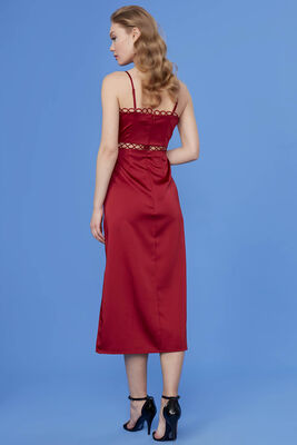 İp Askılı Uzun Elbise - 5