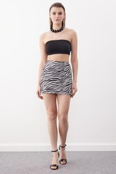 Işıltılı Simli Mini Etek - 6