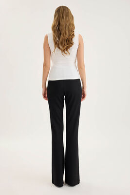 İspanyol Paça Beli Lastikli Pantolon - Thumbnail (4)