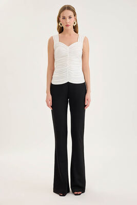 İspanyol Paça Beli Lastikli Pantolon - Thumbnail (5)