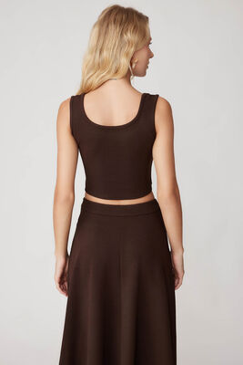 Kalın Askılı Crop Bluz - Thumbnail (3)