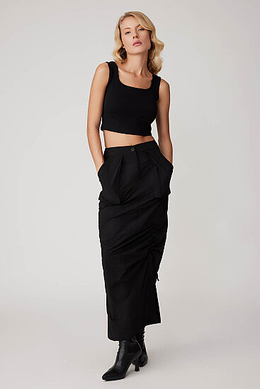 Kalın Askılı Crop Bluz - 12