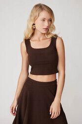 Kalın Askılı Crop Bluz - Thumbnail (12)