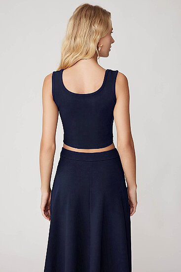 Kalın Askılı Crop Bluz - 16