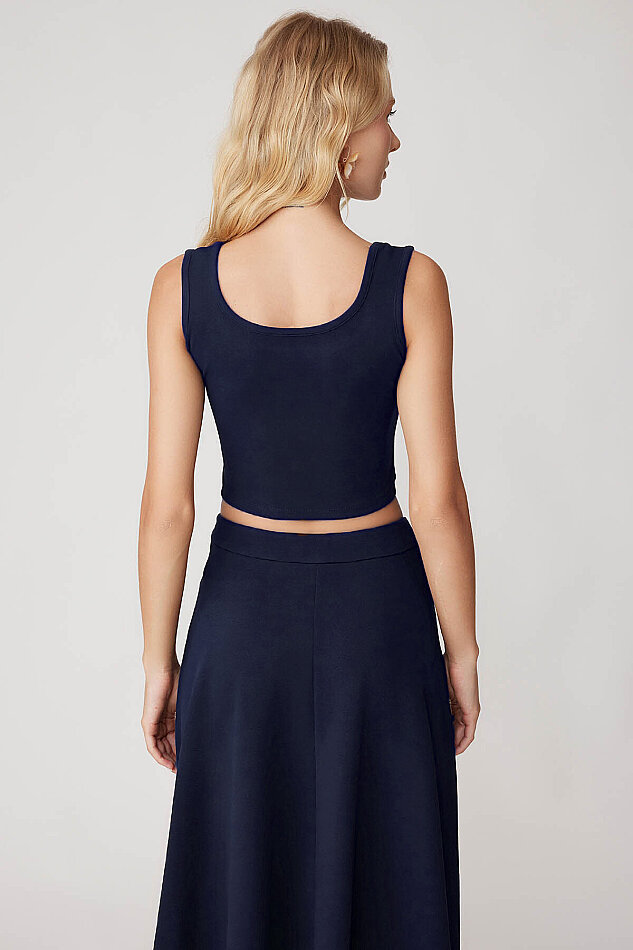 Kalın Askılı Crop Bluz - 16