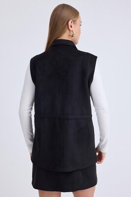 Kapak Cepli Beli Bağcıklı Süet Ceket - Thumbnail (5)