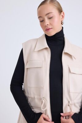 Kapak Cepli Beli Bağcıklı Süet Ceket - Thumbnail (7)