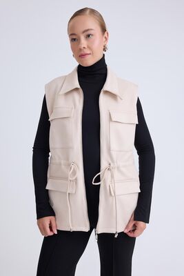 Kapak Cepli Beli Bağcıklı Süet Ceket - Thumbnail (6)