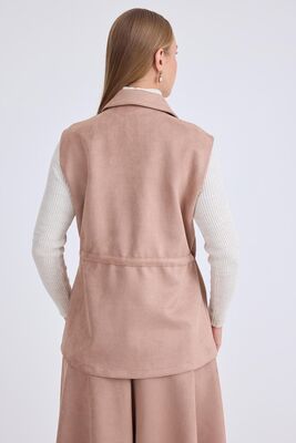 Kapak Cepli Beli Bağcıklı Süet Ceket - Thumbnail (14)