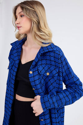 Kapak Cepli Desenli Oversize Gömlek - 26