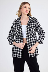 Kapak Cepli Desenli Oversize Gömlek - 28