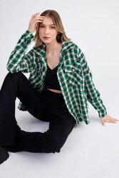 Kapak Cepli Desenli Oversize Gömlek - 37